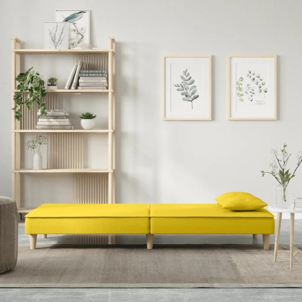 Καναπές Κρεβάτι Ανοιχτό Κίτρινο Υφασμάτινος - Κίτρινο