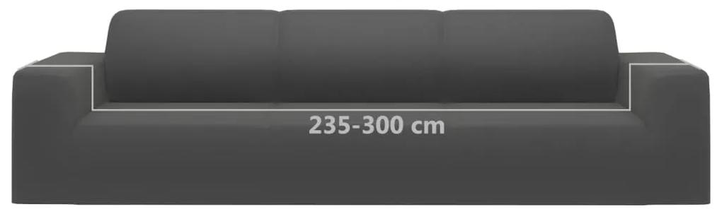 vidaXL Κάλυμμα 4θέσιου Καναπέ Ελαστικό Ανθρακί από Πολυεστερικό Ζέρσεϊ