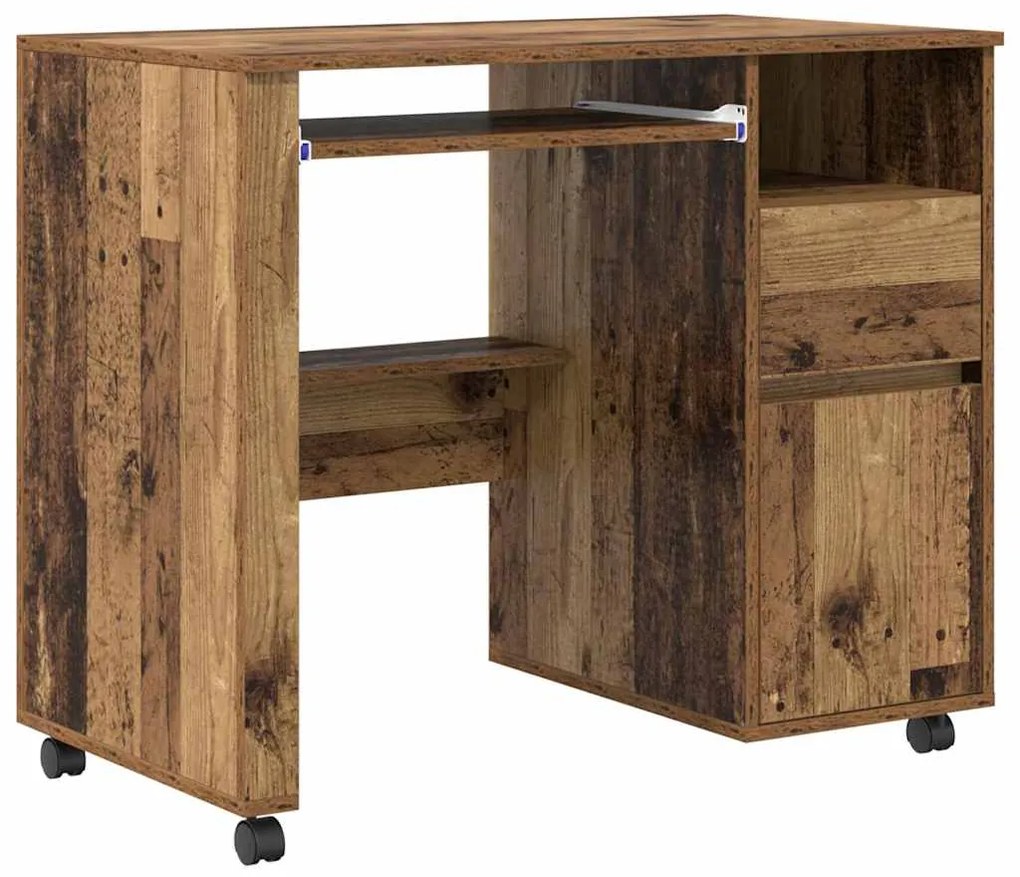 vidaXL Γραφείο με Ρόδες Παλιό Ξύλο 91 x 50 x 77 εκ. Επεξεργασμένο ξύλο