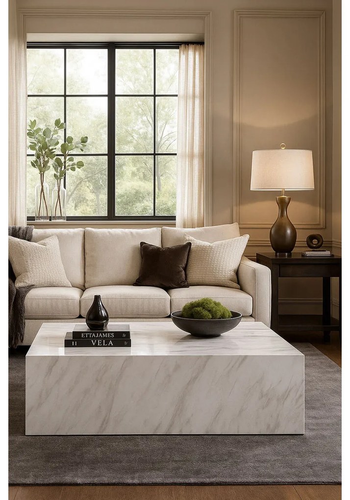 Τραπεζάκι Καφέ Home ESPRIT Μπεζ 121 X 76 X 30 CM