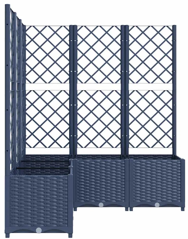 vidaXL Ζαρντινιέρα Κήπου με Καφασωτό Μπλε Γκρι 120x120x136 εκ από PP