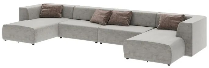 Πολυμορφικός Καναπές Σε Σχήμα Π Infinity Malibu Γκρι 434x182x70εκ - Γκρι