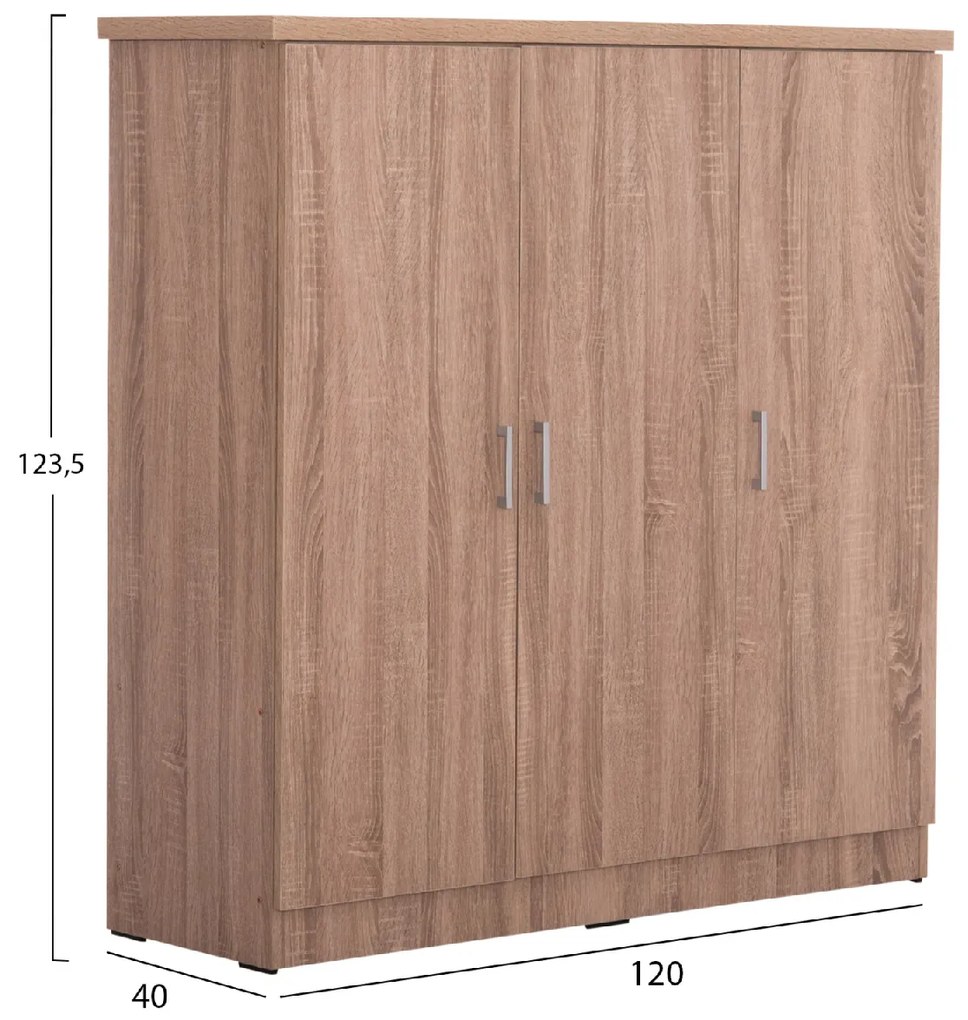 ΝΤΟΥΛΑΠΑ 3ΦΥΛΛΗ ΜΕ ΡΑΦΙΑ FUENTO HM2482.01 SONAMA OAK ΜΕΛΑΜΙΝΗ 120-116x40x123,5Υεκ.