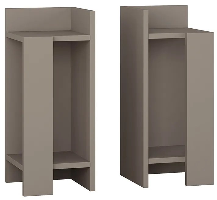 Κομοδίνο Immerse pakoworld σετ 2 τμχ. μόκα 27x25x60εκ 119-001180