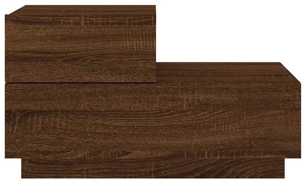 vidaXL Κομοδίνο με Φώτα LED Καφέ Δρυς 70 x 36 x 40,5 εκ.