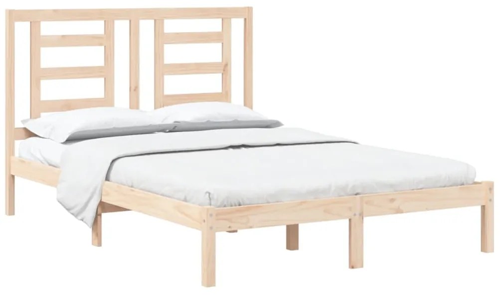 vidaXL Σκελετός Κρεβατιού Χωρίς Στρώμα 140x200 εκ Μασίφ Ξύλο Πεύκου
