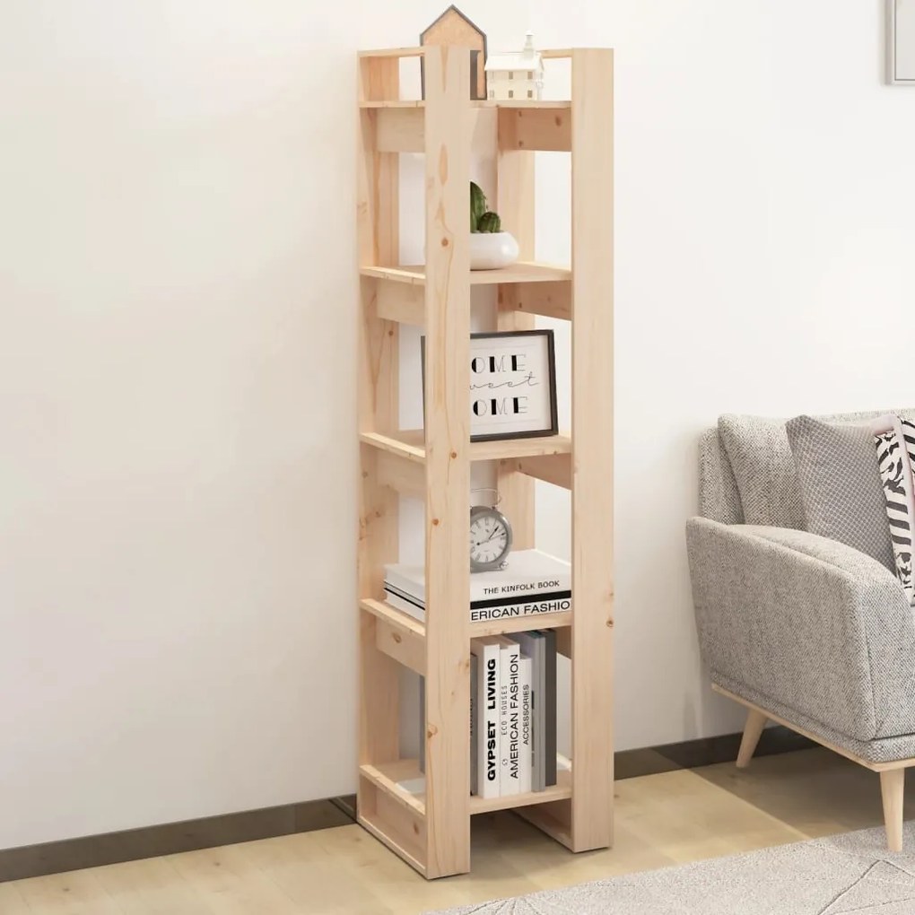 vidaXL Βιβλιοθήκη/Διαχωριστικό Χώρου 41x35x160 εκ. Μασίφ Ξύλο Πεύκου