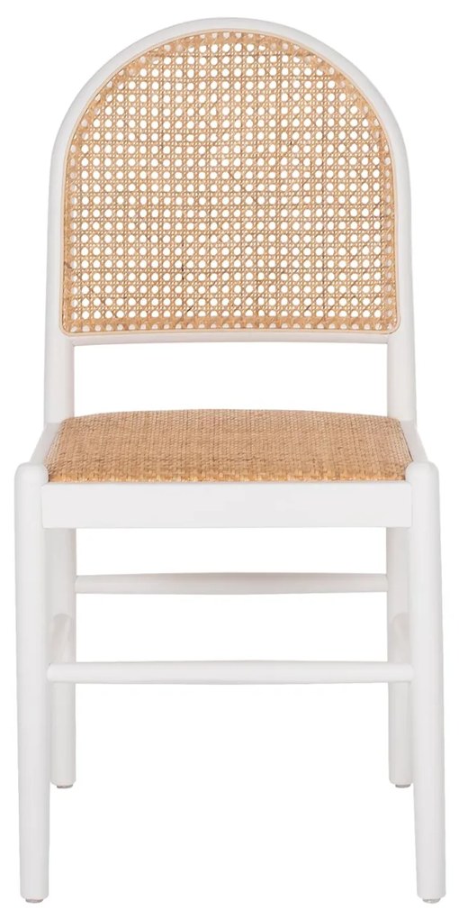 Καρέκλα C9407.03 από Οξιά σε Λευκό και Rattan Μπέζ 43x50x87Yεκ. 43x50x87 εκ.