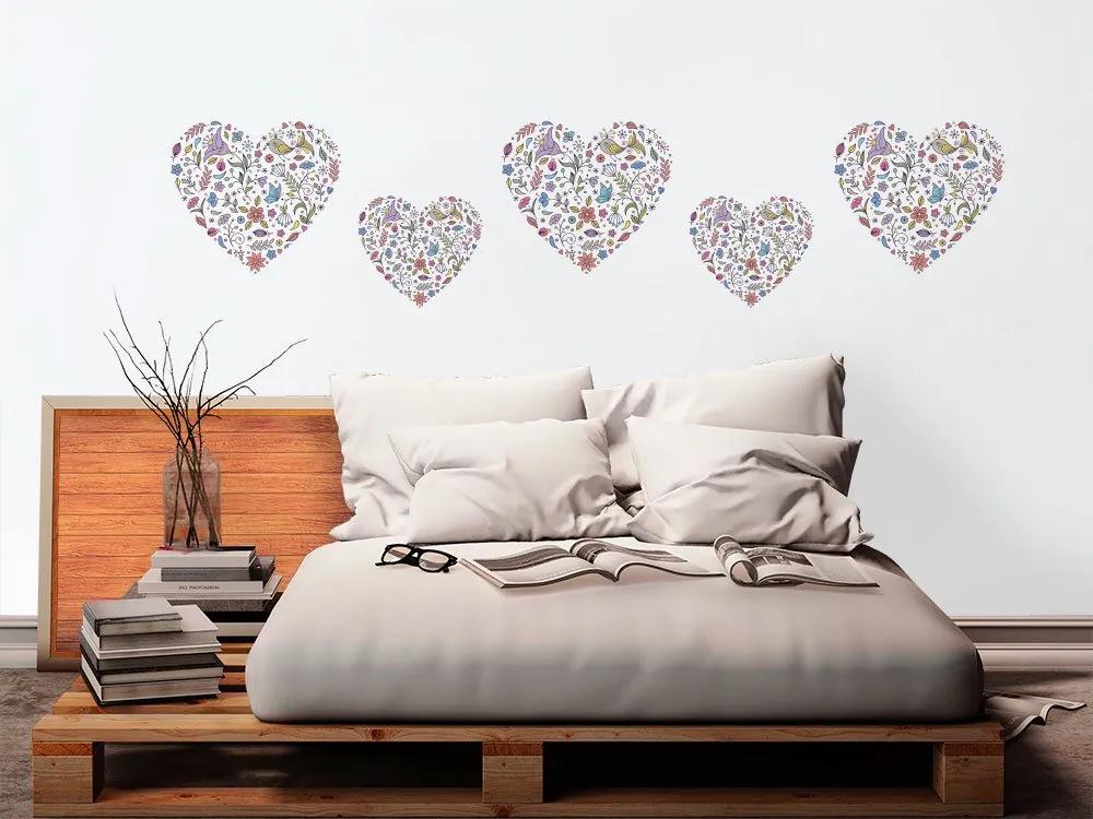 Διακοσμητικά αυτοκόλλητα τοίχου λαϊκές καρδιές - 50x70