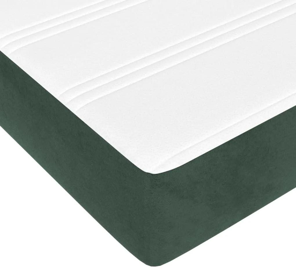 Κρεβάτι Boxspring με Στρώμα Σκούρο Πράσινο 120x200εκ. Βελούδινο - Πράσινο
