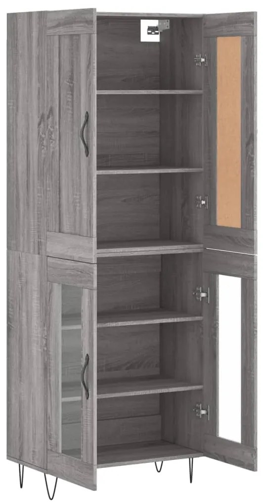 vidaXL Ντουλάπι Γκρι Sonoma 69,5 x 34 x 180 εκ. Επεξεργασμένο Ξύλο
