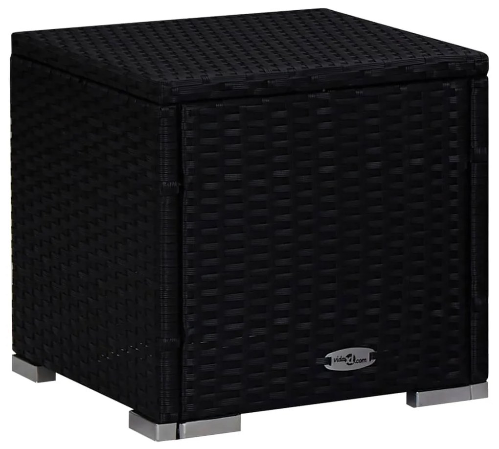 vidaXL Ξαπλώστρα Μπλε από Συνθετικό Ρατάν με Μαξιλάρι &amp; Τραπεζάκι