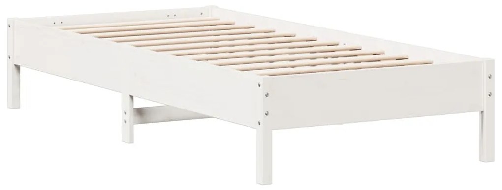 vidaXL Σκελετός Κρεβ. Χωρίς Στρώμα Λευκό 75x190 εκ Μασίφ Πεύκο