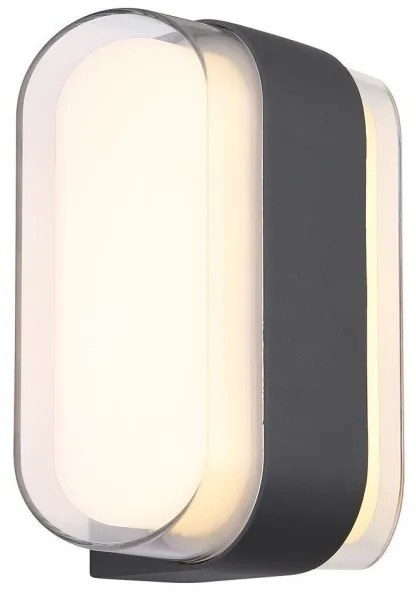 Απλίκα Φωτιστικό Τοίχου LED 12W Ανθρακί IP54 1133Lm Plixon 34315 Globo Lighting-34315-Ανθρακί 34315