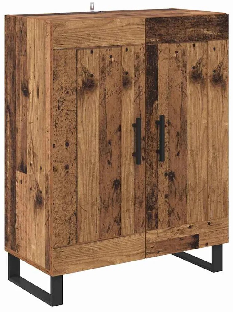 vidaXL Highboard 2 pcs Παλιό Ξύλο Σύνθετο Ξύλο και Γυαλί