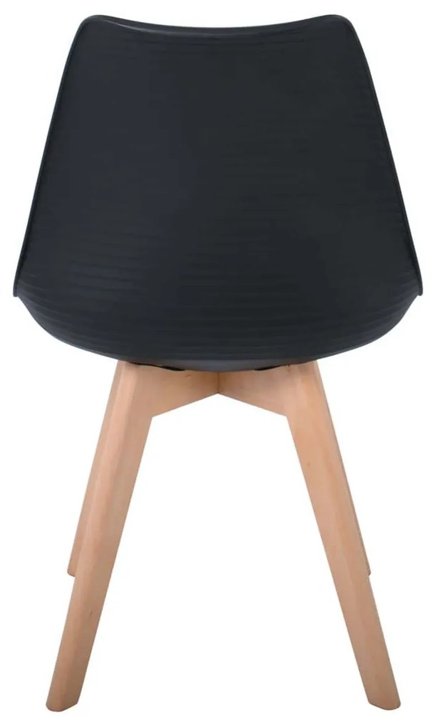 MARTIN STRIPE Καρέκλα Ξύλινο Πόδι, PP Μαύρο 4τμχ