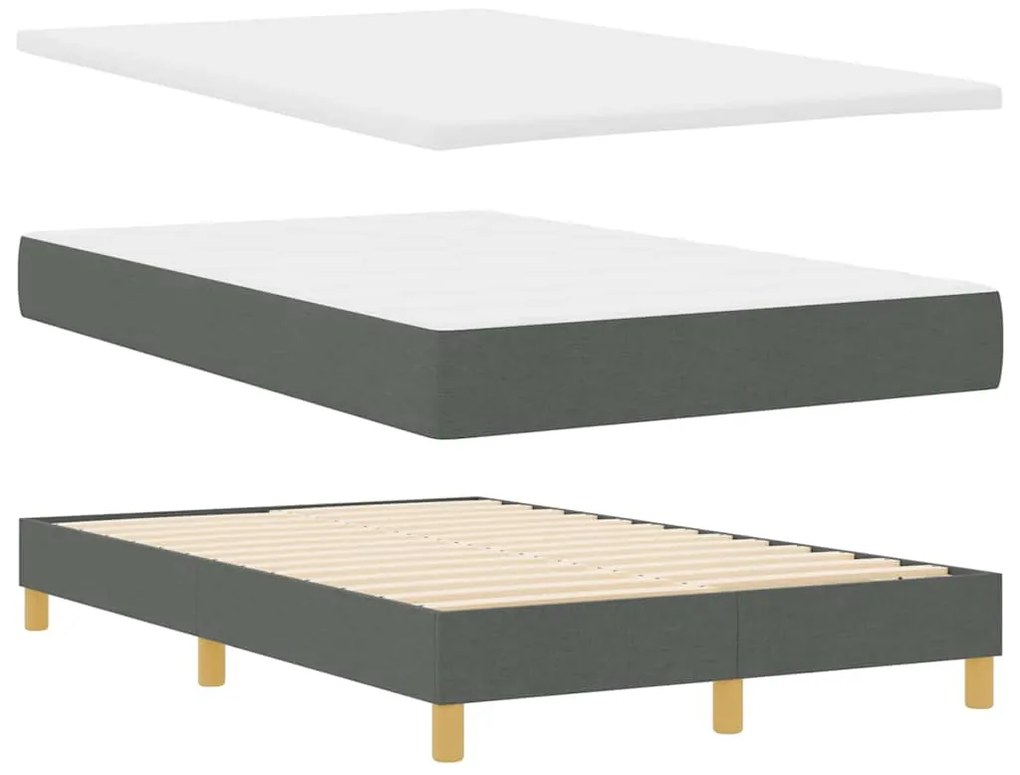 vidaXL Κρεβάτι box spring με στρώμα Σκούρο γκρι 120 x 190 cm ύφασμα