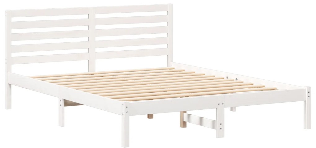 vidaXL Σκελετός Κρεβατιού Λευκό 140 x 200 cm Συμπαγές ξύλο πεύκου