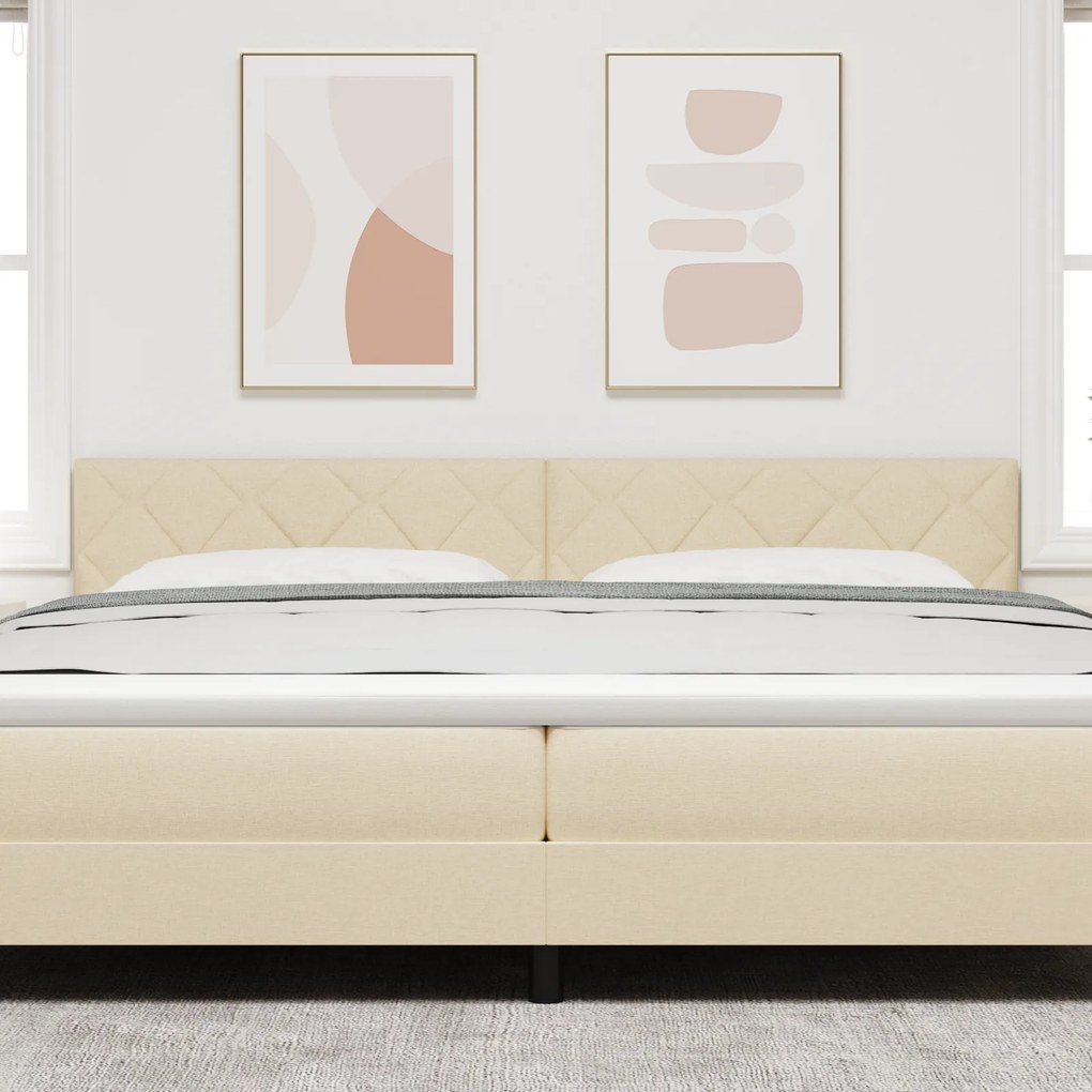 vidaXL Υφασμάτινο Κεφαλάρι Geometric με κεφαλάρι Κρεμ 200 cm ύφασμα