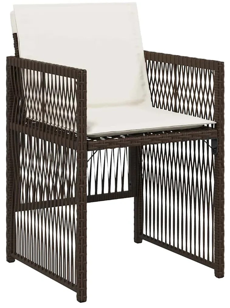 vidaXL Σέτ φαγητού για κήπο 5 pcs Καφέ Χάλυβας με επίστρωση πούδρας