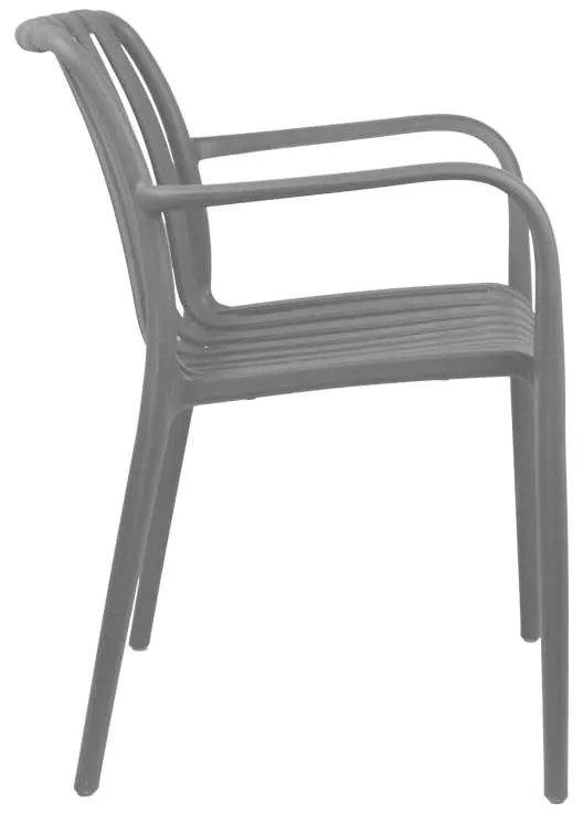 Πολυθρόνα Zoi pakoworld pp σε ανθρακί απόχρωση 58.5x54x80εκ