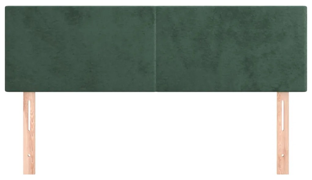 vidaXL Κεφαλάρια Κρεβατιού 2 τεμ. Σκ.Πράσινο 72x5x78/88 εκ. Βελούδινα