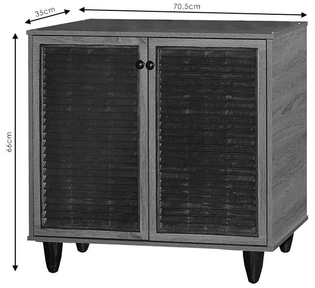 Παπουτσοθήκη-ντουλάπι Ronan χρώμα wenge 70.5x35x66εκ 70.5x35x66 εκ.