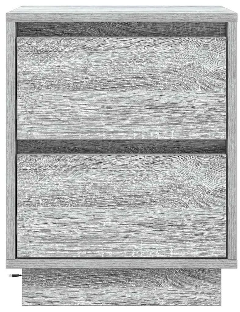 vidaXL Κομοδίνο με συρτάρι Γκρι 39 x 34.5 x 50 εκ. Επεξεργασμένο ξύλο