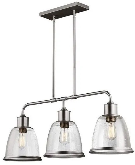 Κρεμαστό Φωτιστικό Οροφής 3xE27 Hobson Elstead Lighting-FE-HOBSON-3P-SN-Ορείχαλκος FE-HOBSON-3P-SN