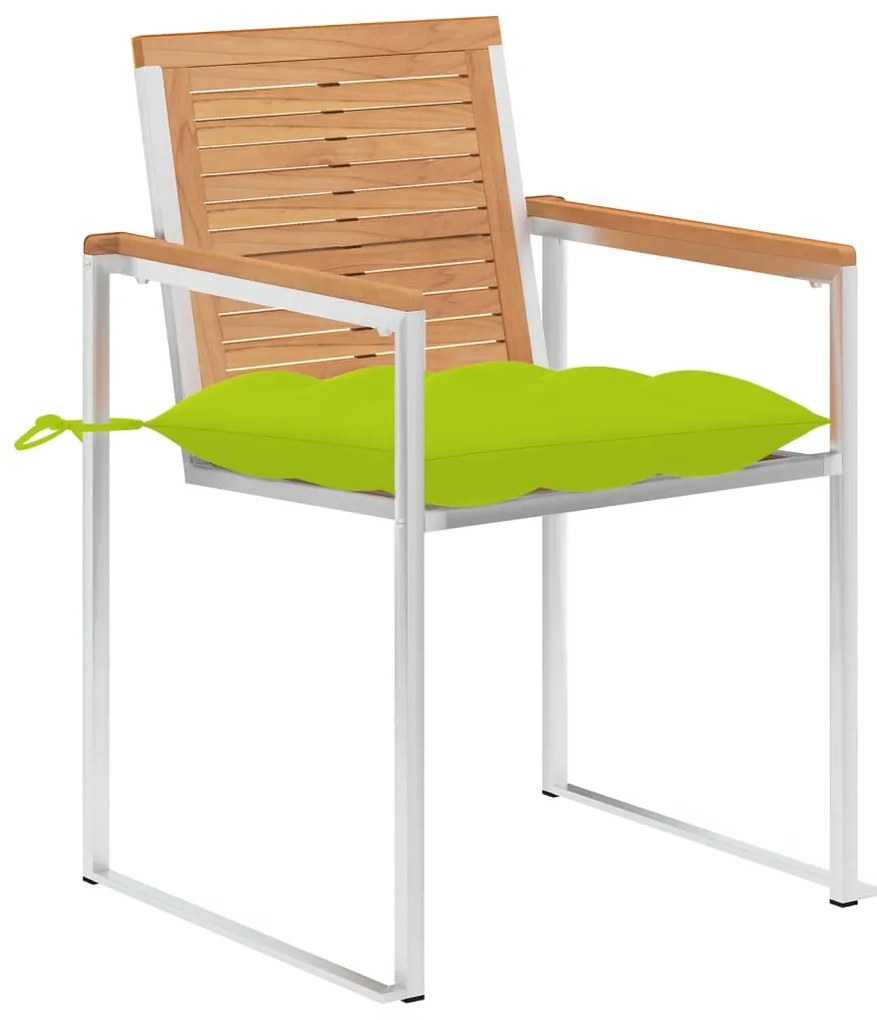 vidaXL Καρέκλες Κήπου 8 τεμάχια από Μασίφ Ξύλο Teak με Μαξιλάρια