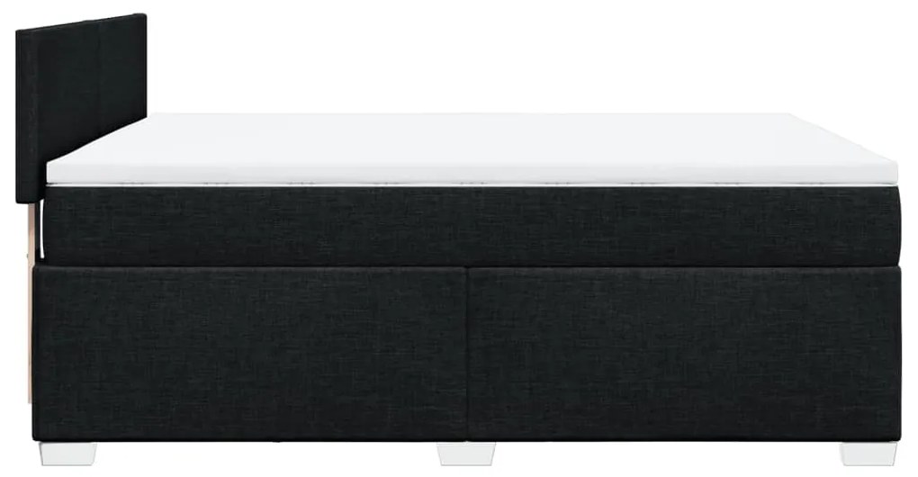 vidaXL Κρεβάτι Boxspring με Στρώμα Μαύρο 140x200 εκ. Υφασμάτινο