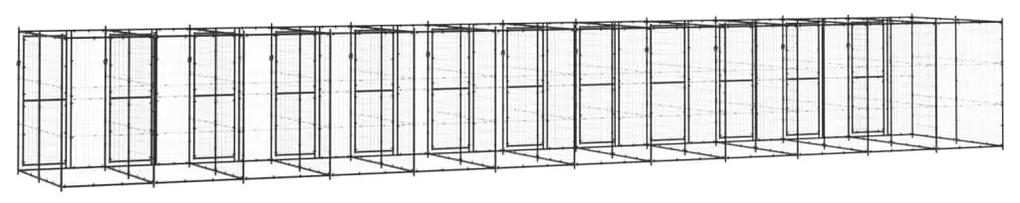 Κλουβί Σκύλου Εξωτερικού Χώρου 29,04 μ² από Ατσάλι - Μαύρο