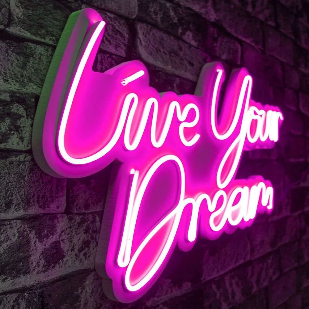 Διακοσμητικό Φωτιστικό Τοίχου Live Your Dream 395NGR2131 53x2x30cm Led 22,6W Pink Wallity