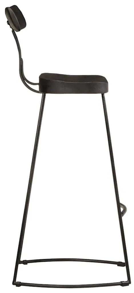 Bar Stools 2 τεμάχια Μαύρο 49x43x103 cm Στερεό ξύλο Mango 4013515