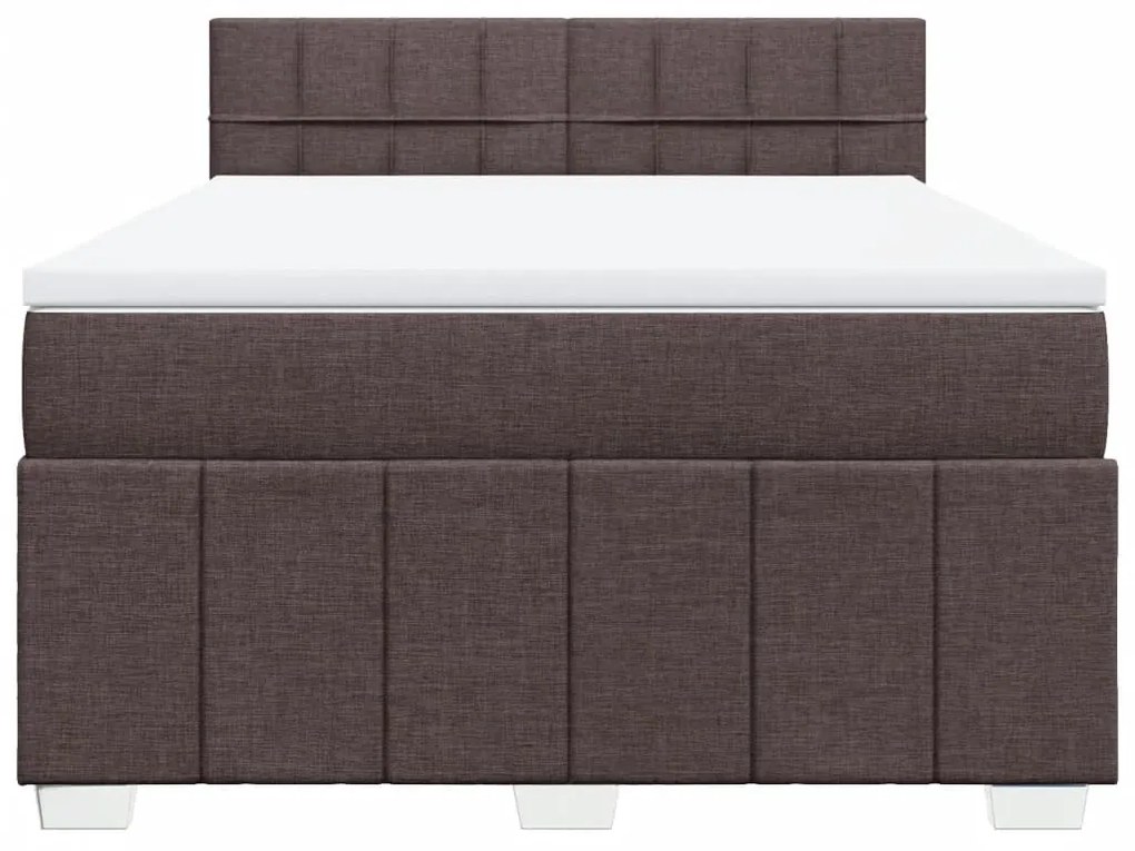 ΚΡΕΒΑΤΙ BOXSPRING ΜΕ ΣΤΡΩΜΑ ΣΚΟΥΡΟ ΚΑΦΕ 140X190 ΕΚ. ΥΦΑΣΜΑΤΙΝΟ 3287066