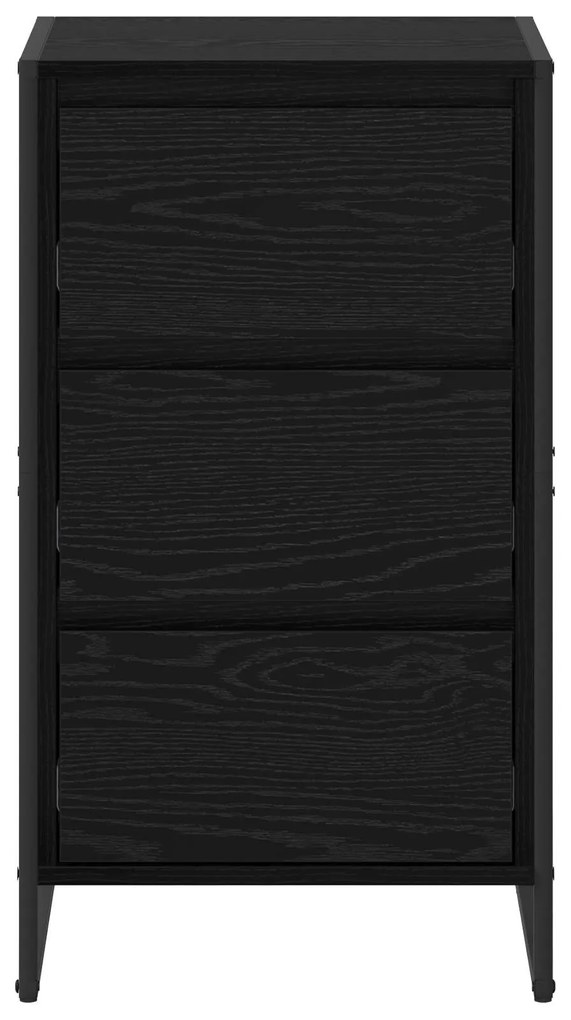 vidaXL Πλαϊνό γραφείο Μαύρη Οξυά 42 x 36 x 75.5 εκ. Επεξεργασμένο ξύλο