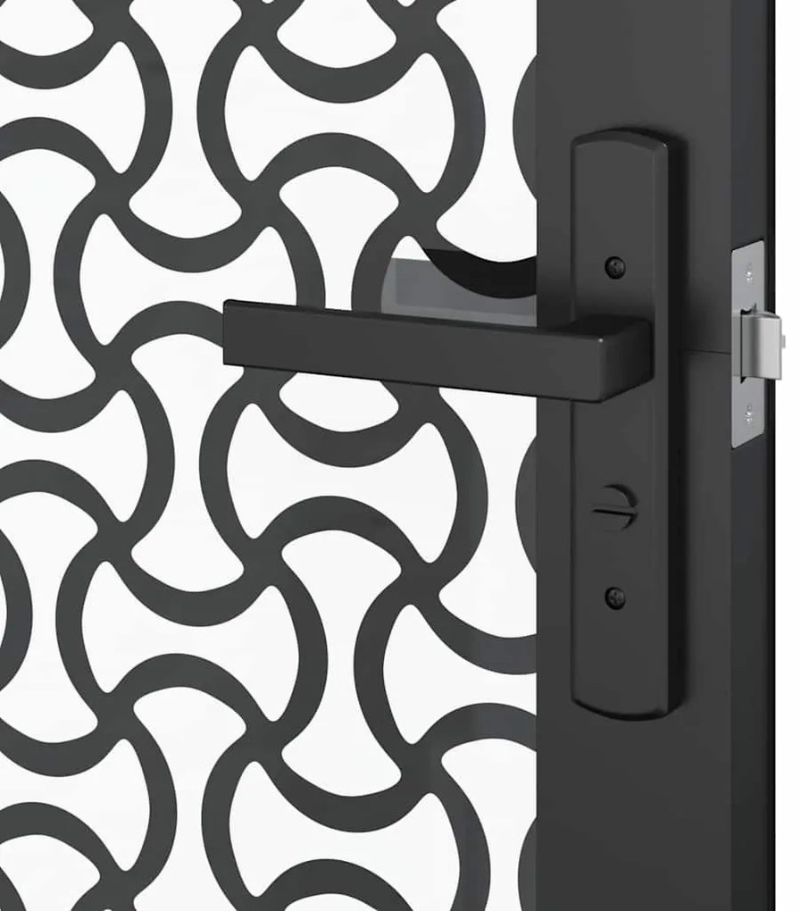 vidaXL Γυάλινη πόρτα Μαύρο 76 x 3.5 x 201.5 εκ Αλουμίνιο