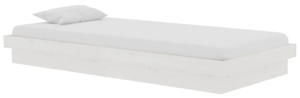 vidaXL Πλαίσιο Κρεβατιού Λευκό 90 x 190 εκ. Μασίφ Ξύλο Single