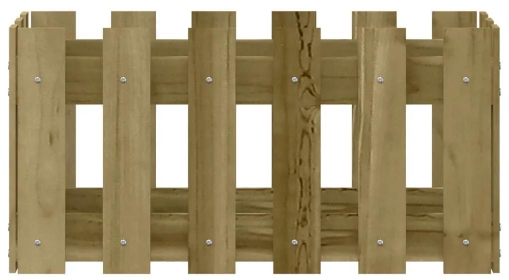 Ζαρντινιέρα με Σχέδιο Φράχτη 60x30x30 εκ. Εμποτισμ. Ξύλο Πεύκου - Καφέ