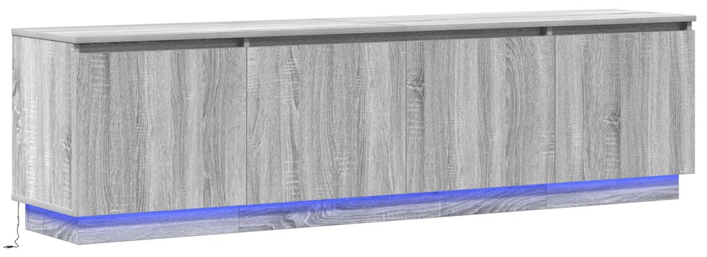 vidaXL Ντουλάπι ΤV με LED Γκρι Σονόμα 180x38x49 cm Επεξεργασμένο Ξύλο