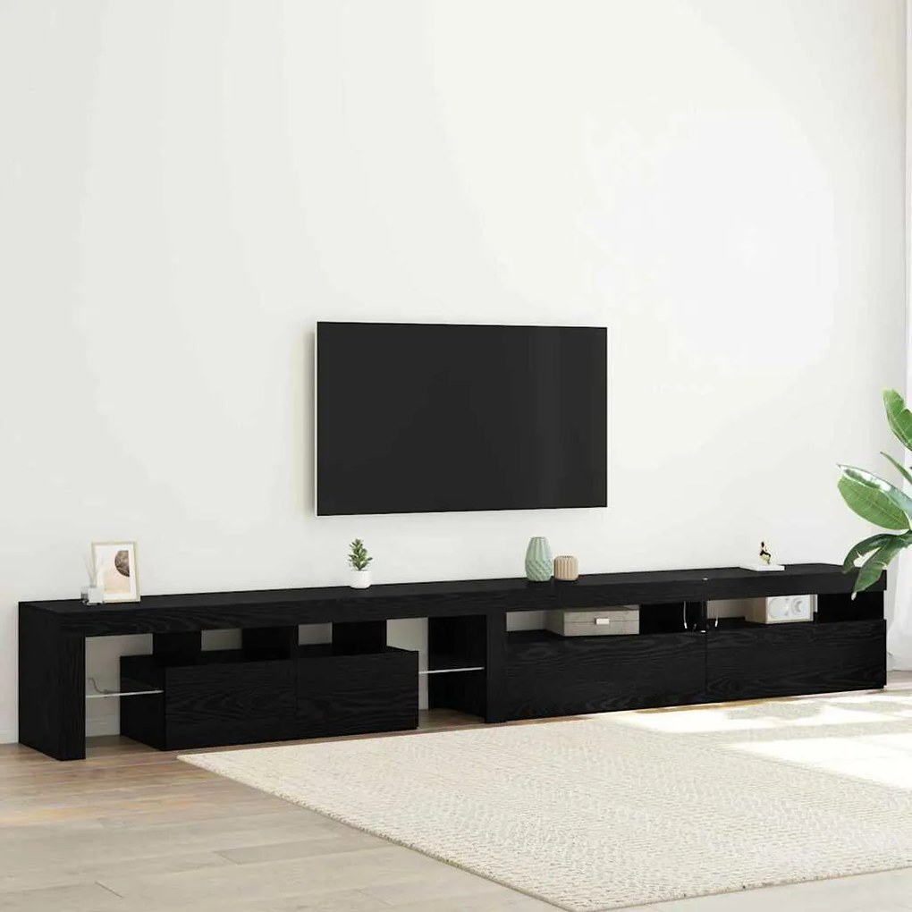 Ντουλάπι TV 3 pcs Μαύρη Οξυά 260 x 37 x 40 εκ