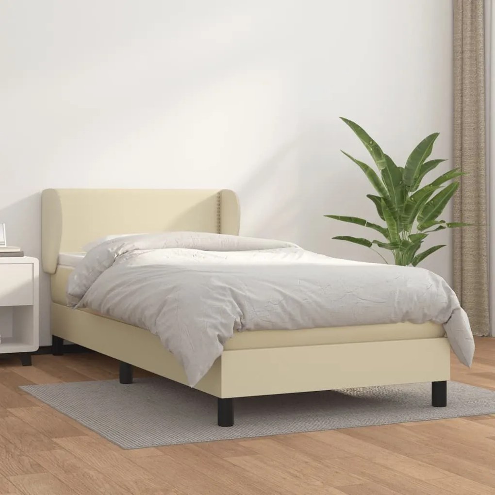 ΚΡΕΒΑΤΙ BOXSPRING ΜΕ ΣΤΡΩΜΑ ΚΡΕΜ 90X200 ΕΚ. ΑΠΟ ΣΥΝΘΕΤΙΚΟ ΔΕΡΜΑ 3127231