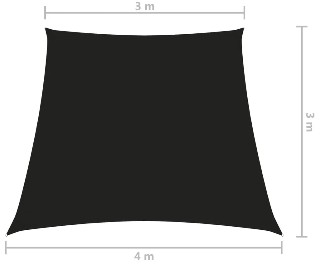 vidaXL Πανί Σκίασης Τραπέζιο Μαύρο 3/4 x 3 μ. από Ύφασμα Oxford