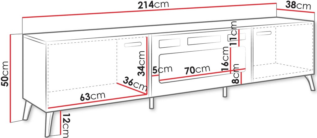 Έπιπλο τηλεόρασης Picru 2D EF plus