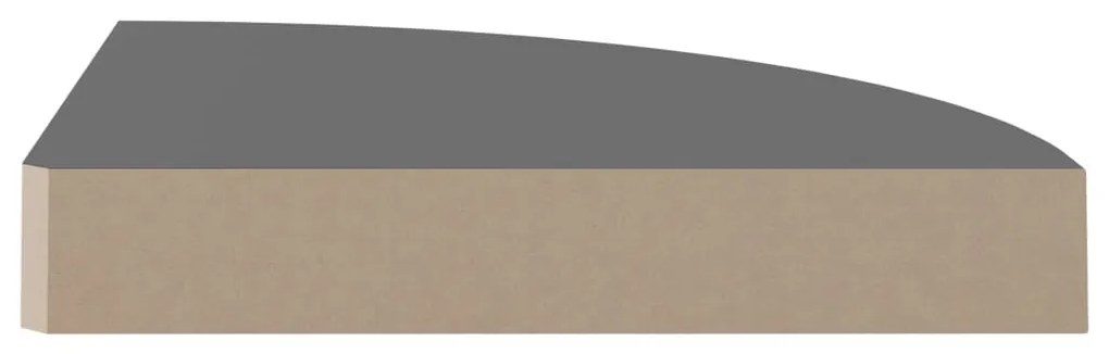 vidaXL Ράφι Τοίχου Γωνιακό Γυαλιστερό Γκρι 25 x 25 x 3,8 εκ. από MDF