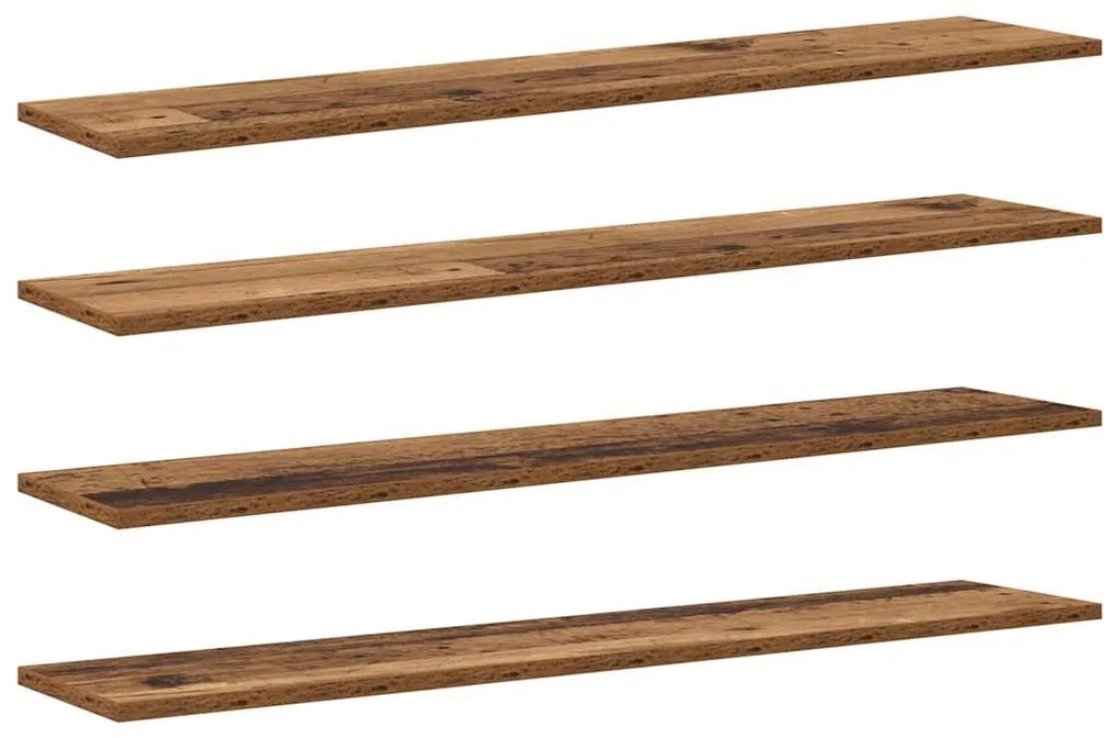 vidaXL Ράφι Βιβλίων 4 pcs Καφέ 100 x 20 x 1,5 cm Επεξεργασμένο ξύλο