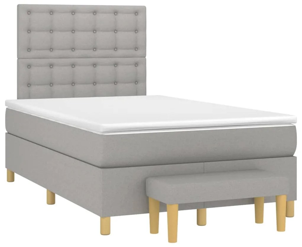 ΚΡΕΒΑΤΙ BOXSPRING ΜΕ ΣΤΡΩΜΑ ΑΝΟΙΧΤΟ ΓΚΡΙ 120X200 ΕΚ. ΥΦΑΣΜΑΤΙΝΟ 3137461