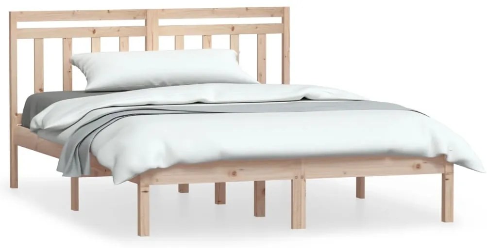 vidaXL Πλαίσιο Κρεβατιού 120 x 190 εκ. από Μασίφ Ξύλο Small Double