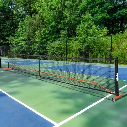 VEVOR Pickleball Net Set, 22FT Regulation Size Portable Pickleball System with Bags, Balls, Paddles, Wheels, and Court Lines, Weather Resistant Metal Frame &amp; PE Net, for Outdoor Backyard Driveway