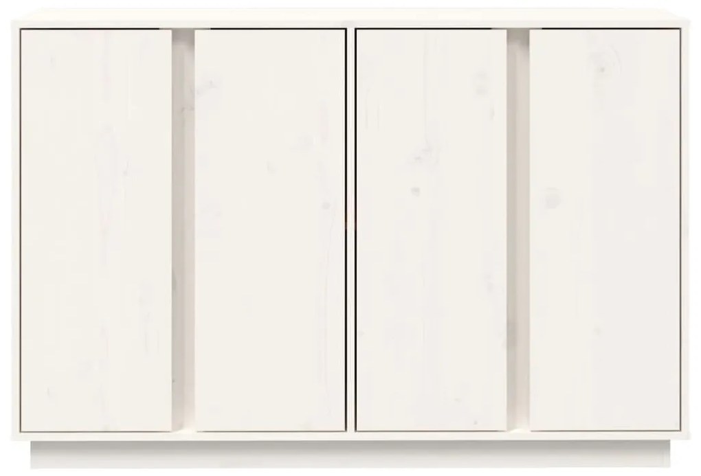 Μπουφές Λευκός 120 x 35 x 80 εκ. από Μασίφ Ξύλο Πεύκου - Λευκό